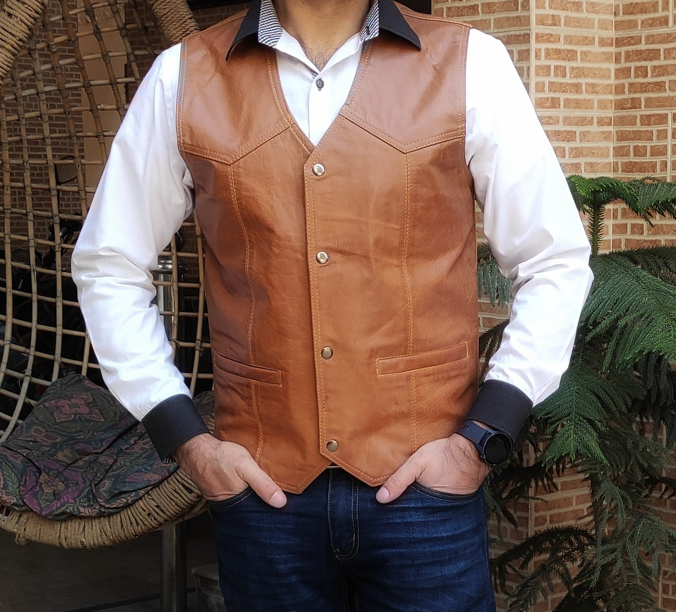 Smart Leather Waistcoat Designer